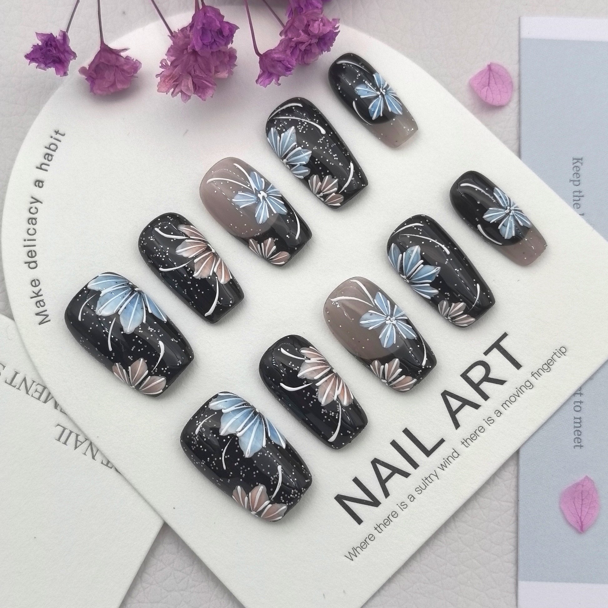 [Midnight Starry Sky] Handmade Premium Press-on Nails