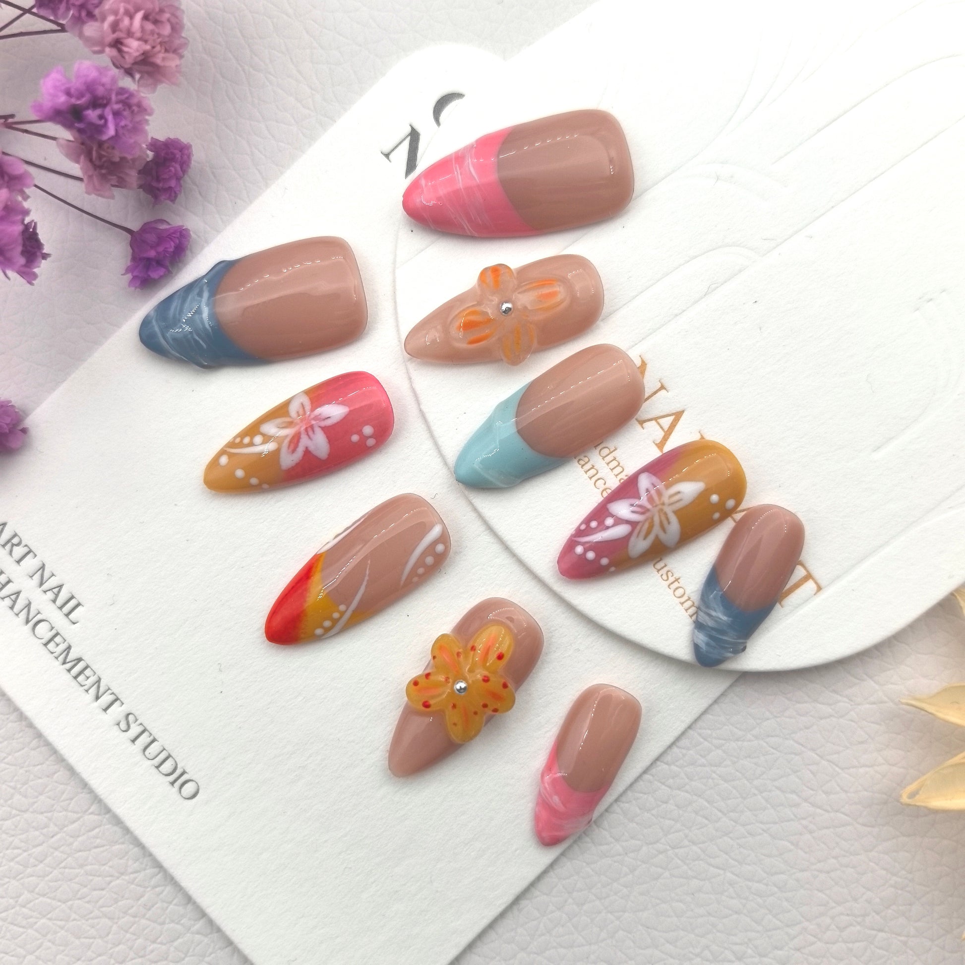 [Summer Vibe] Handmade Premium Press-on Nails
