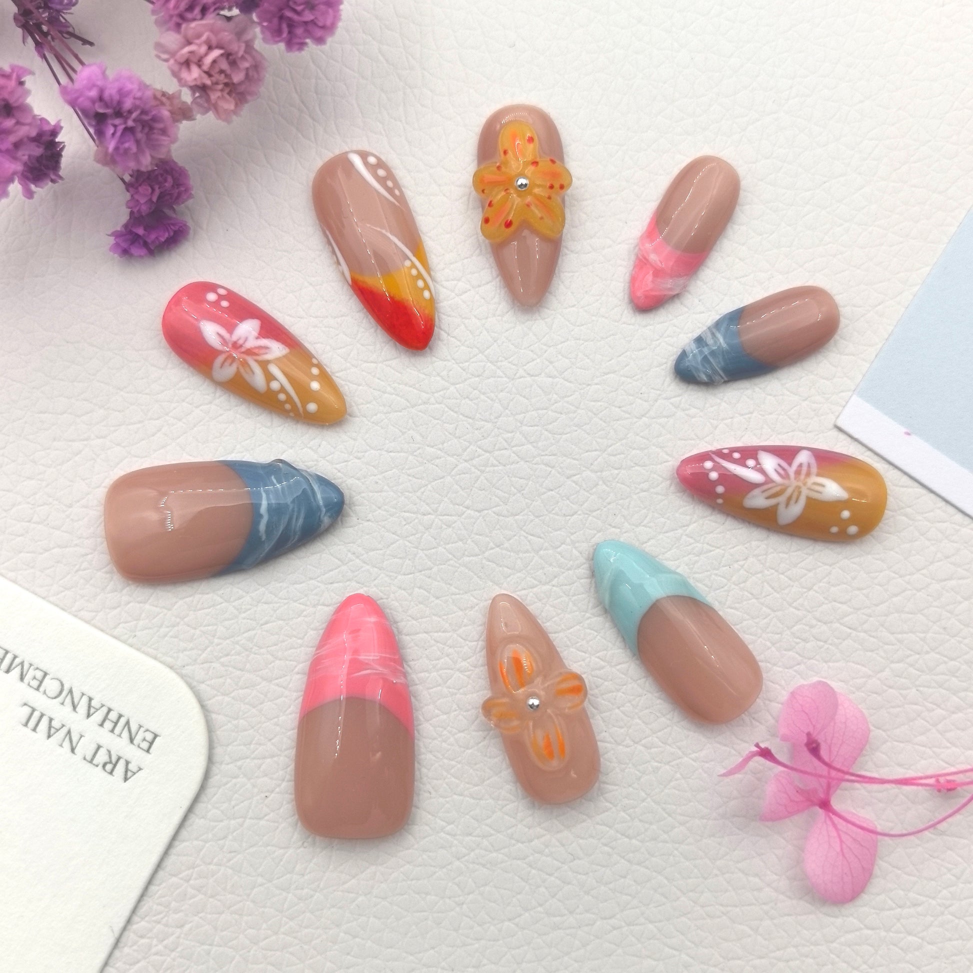 [Summer Vibe] Handmade Premium Press-on Nails