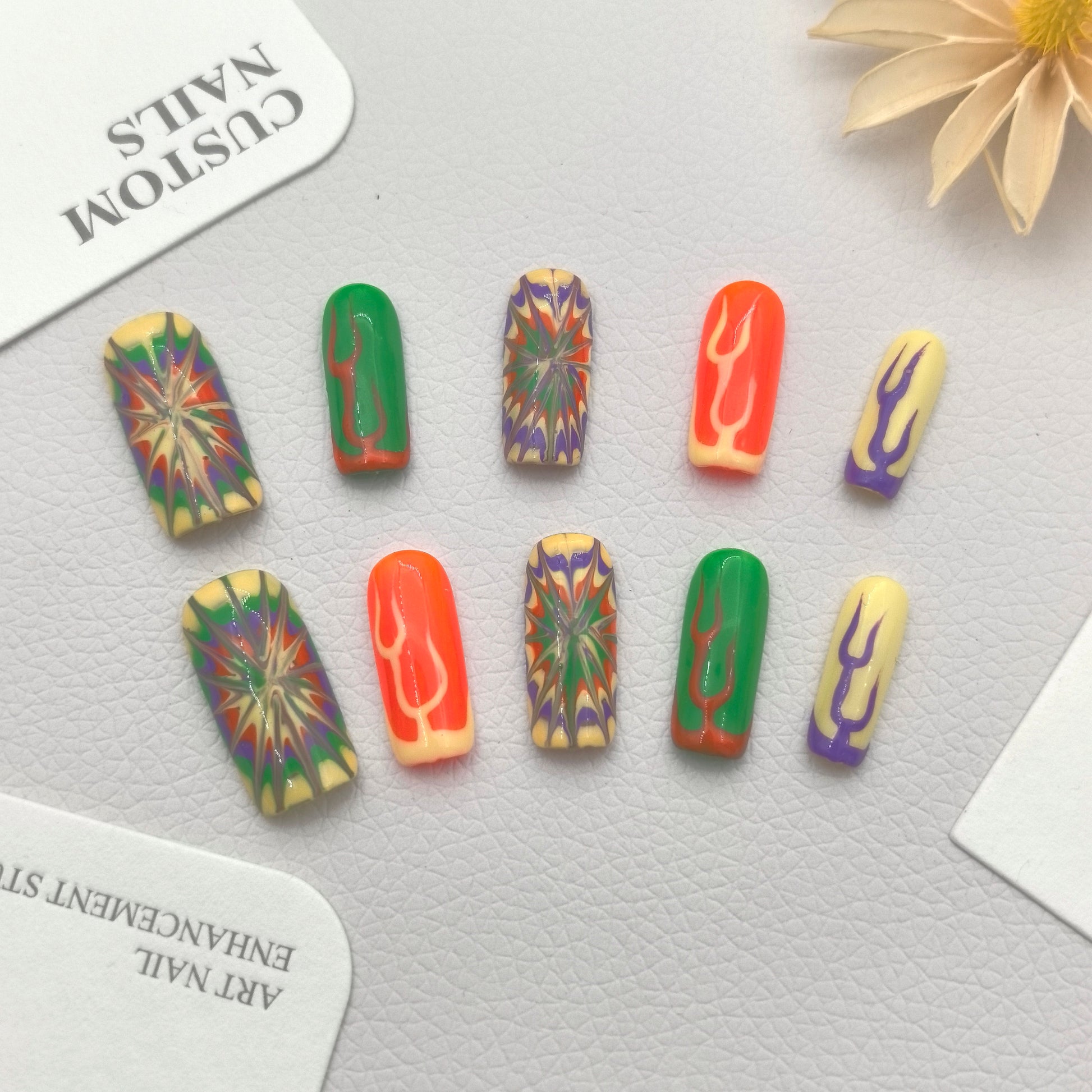 [Fiery Flame] Handmade Premium Press-on Nails