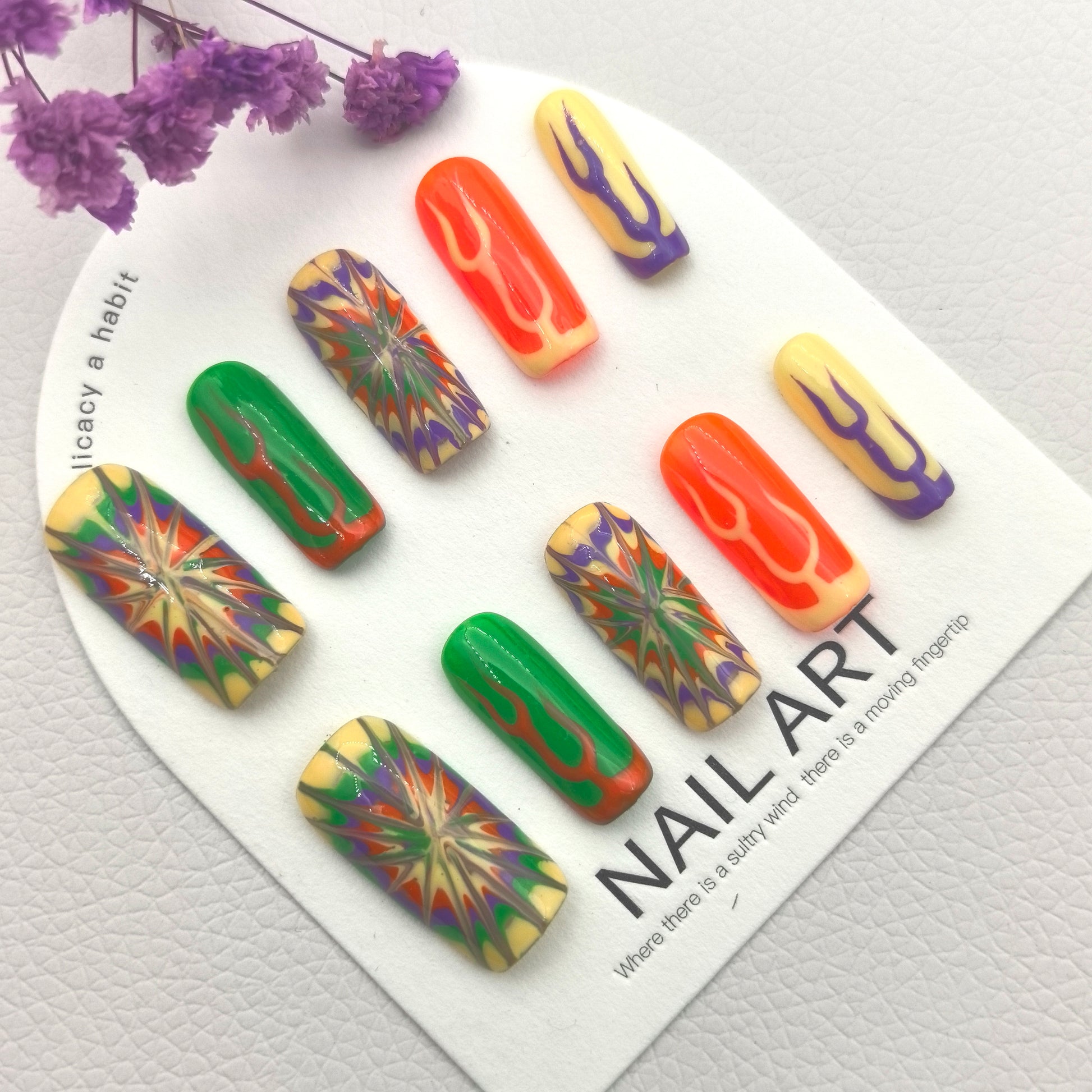 [Fiery Flame] Handmade Premium Press-on Nails