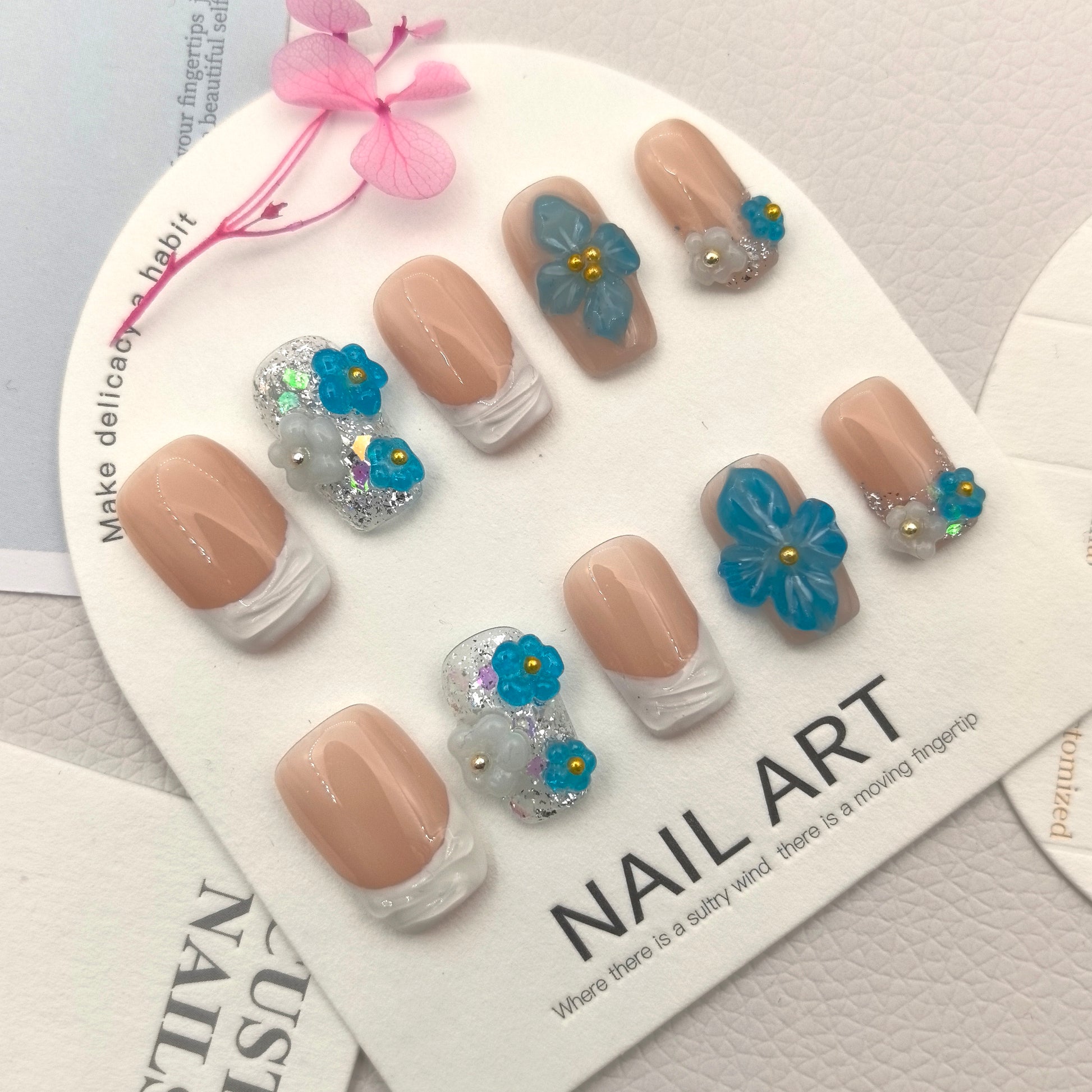 Silver Iridescent Sapphire 3D Floral