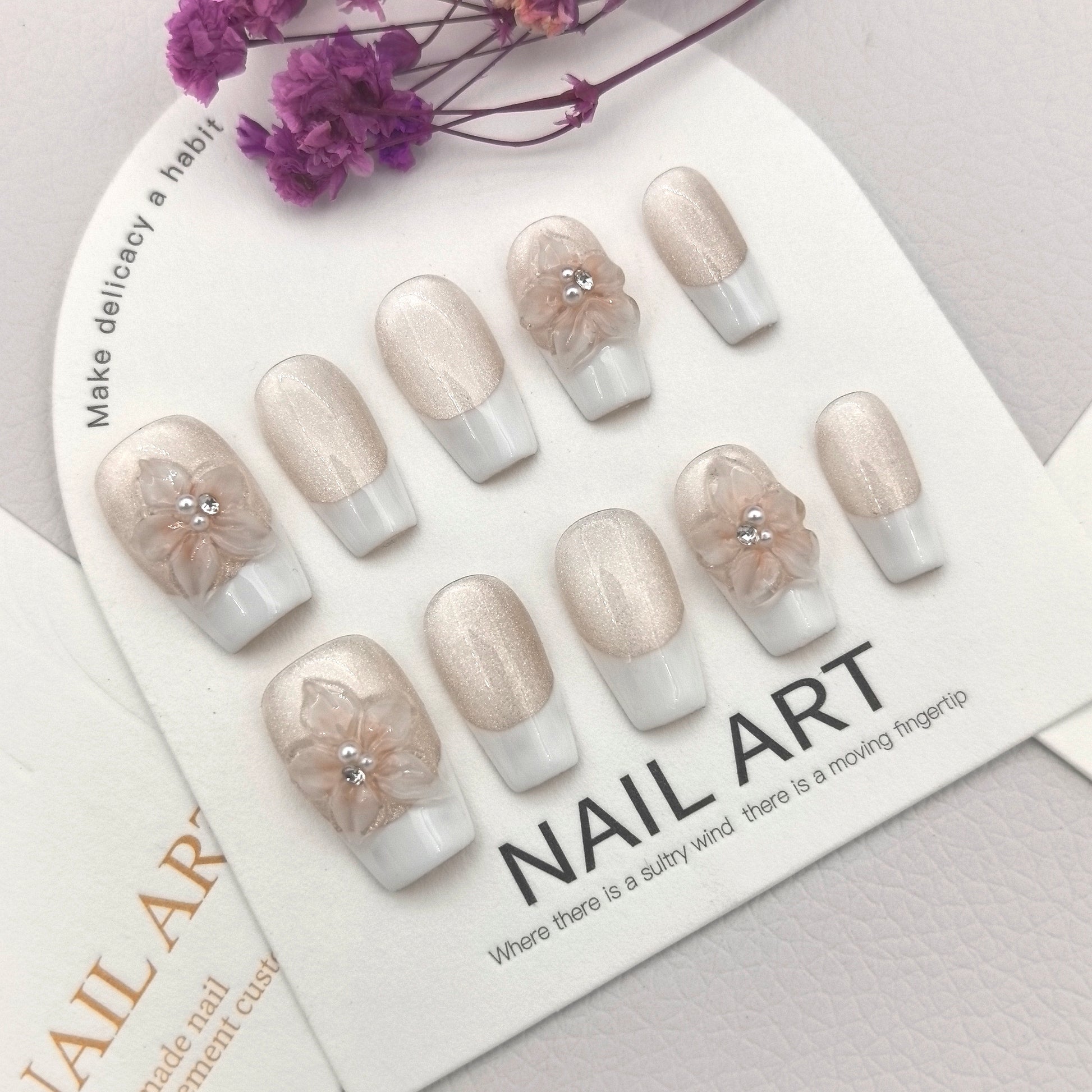 [Fresh & Elegant Floral] Handmade Premium Press-on Nails