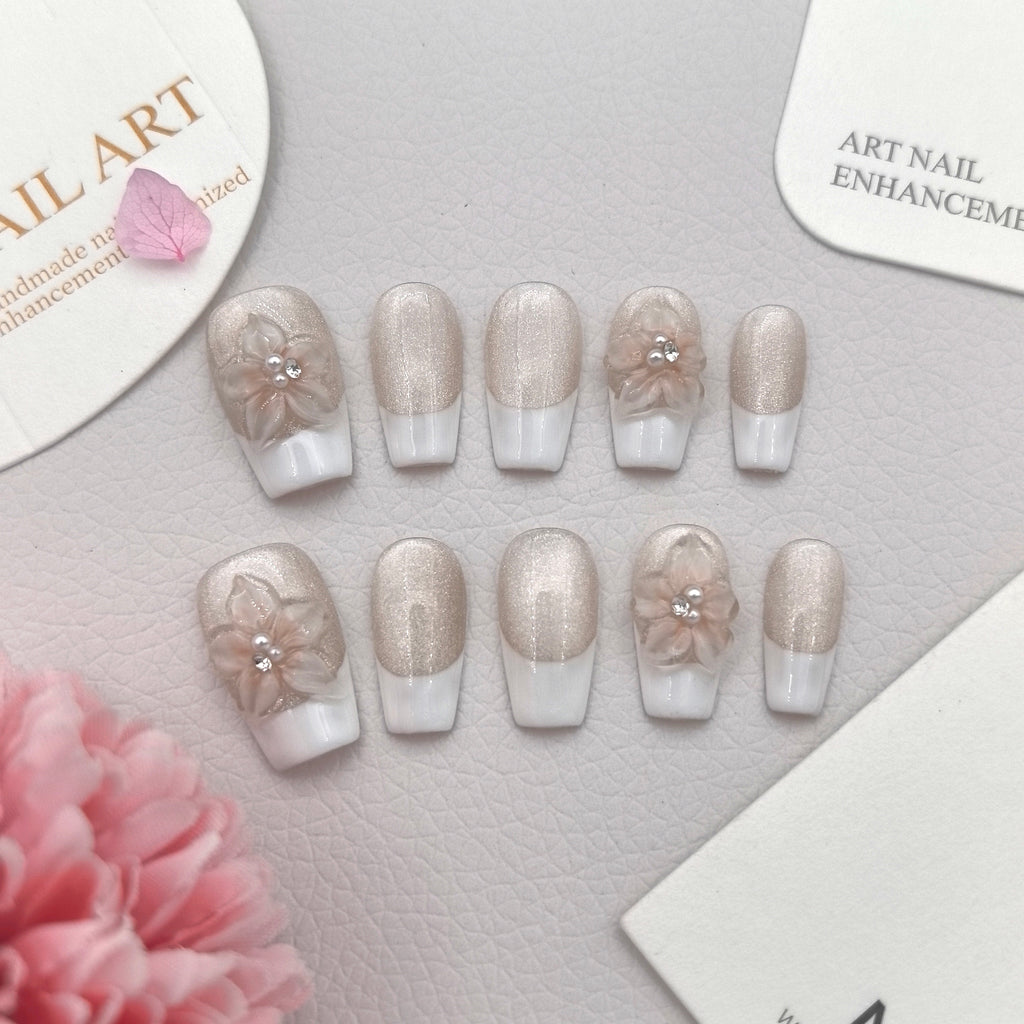[Fresh & Elegant Floral] Handmade Premium Press-on Nails