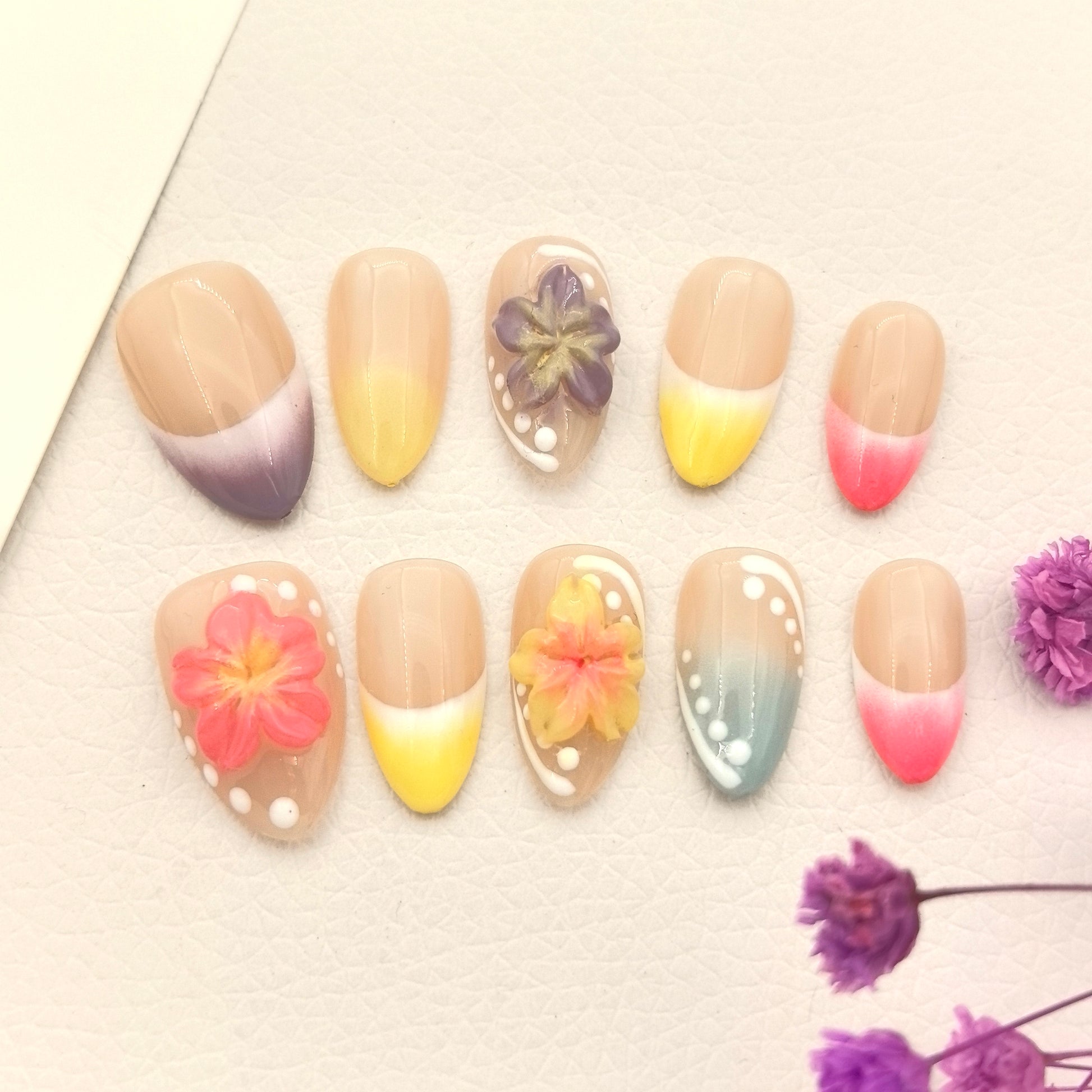 Vibrant Delicate 3D Hand-Sculpted Floral