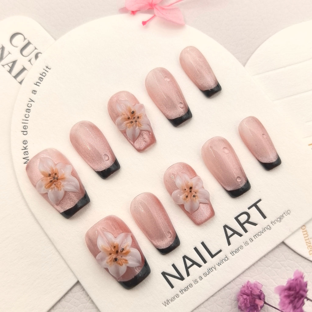 [Fresh & Elegant Floral] Handmade Premium Press-on Nails