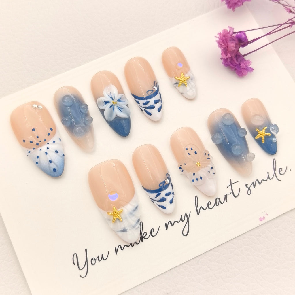 Summer Beach 3D Hand-Sculpted Floral Luxury Artisan