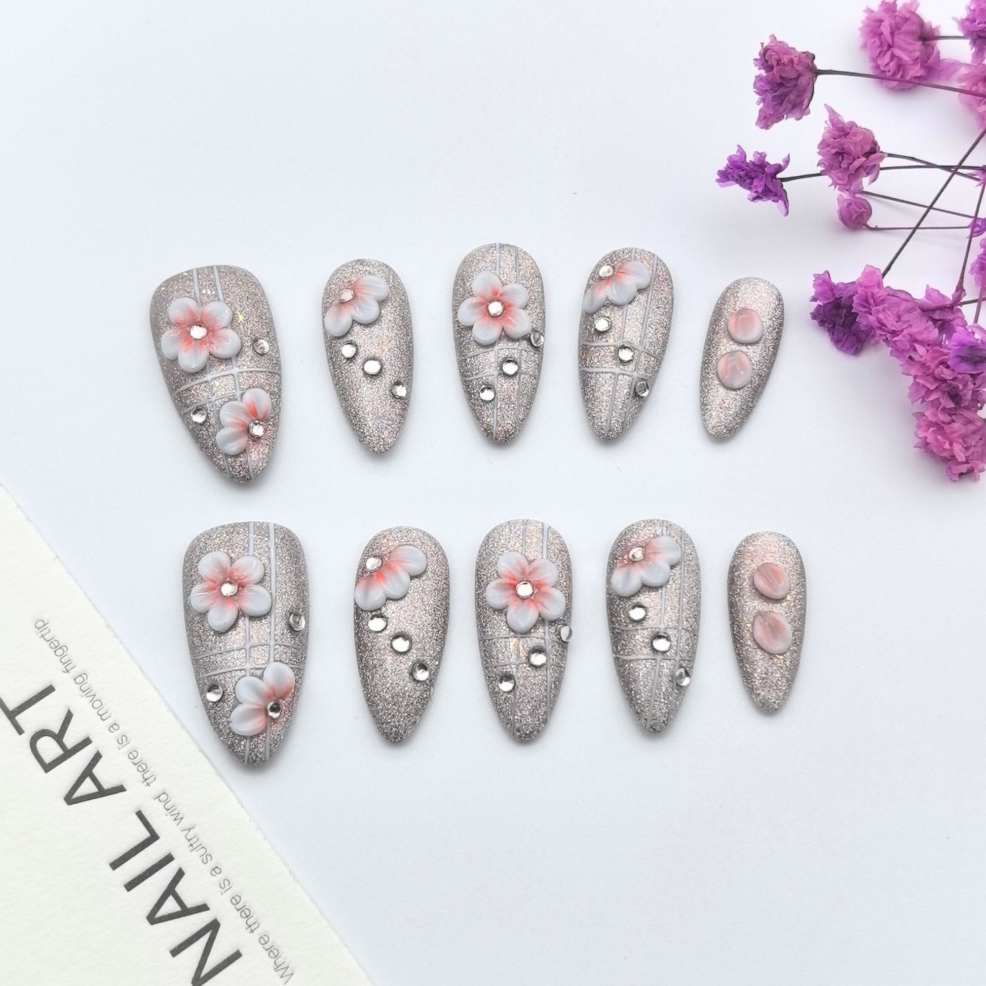 Handcrafted French Golden Branches & Jade Leaves Floral
