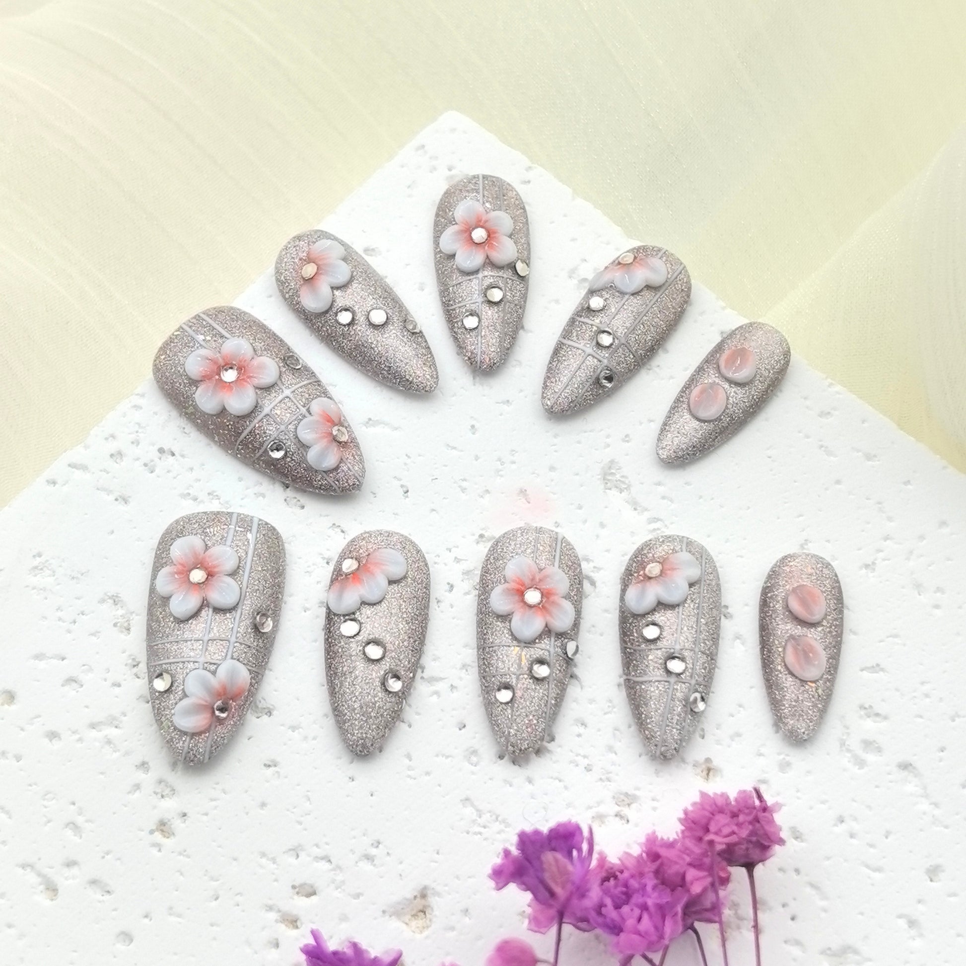 Handcrafted French Golden Branches & Jade Leaves Floral