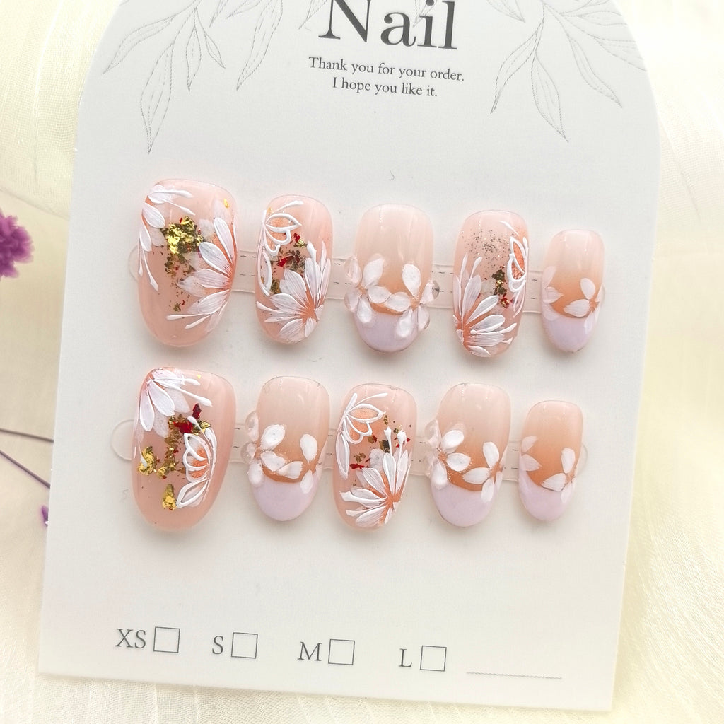[Butterfly Loves Flower] Handmade Premium Press-on Nails