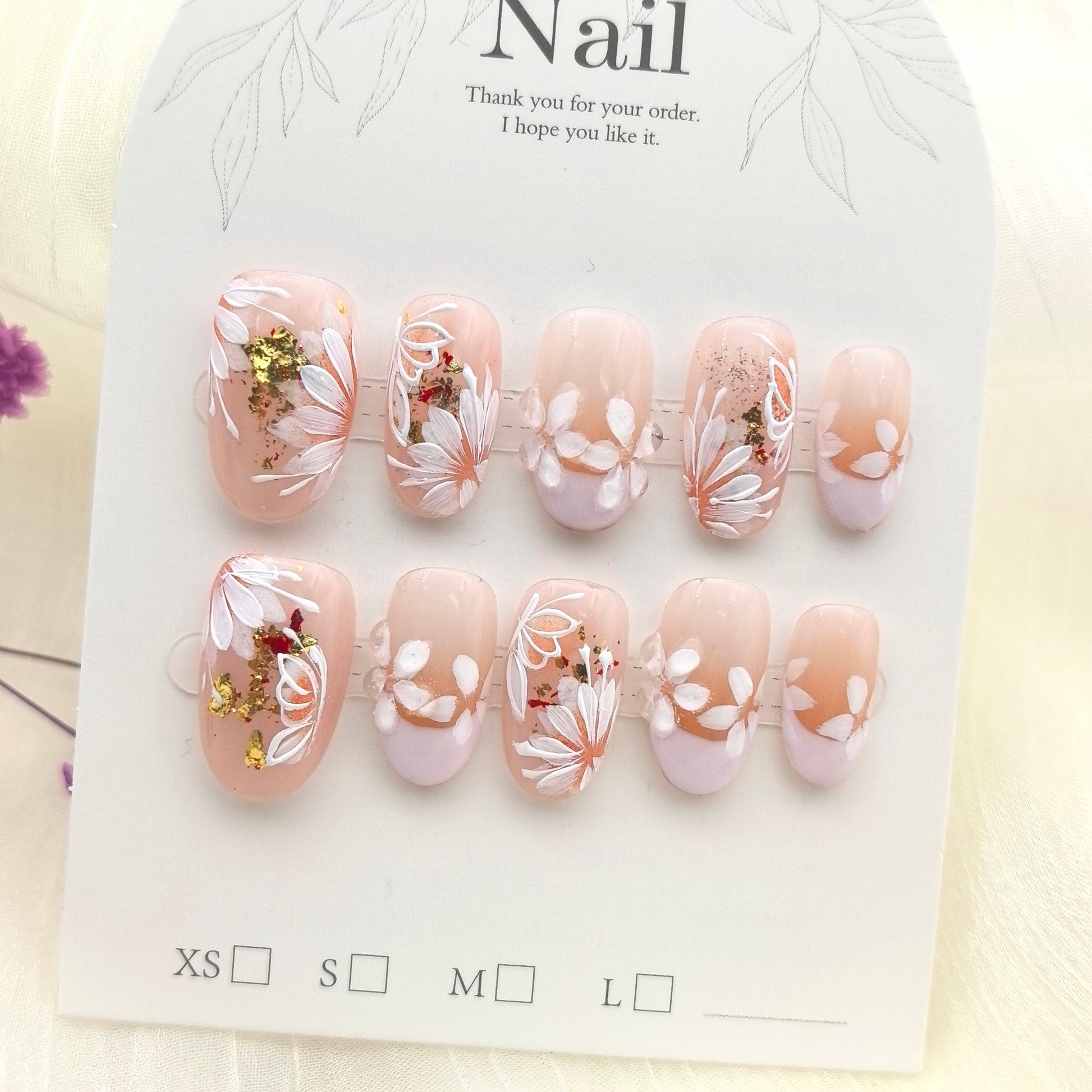 [Butterfly Loves Flower] Handmade Premium Press-on Nails