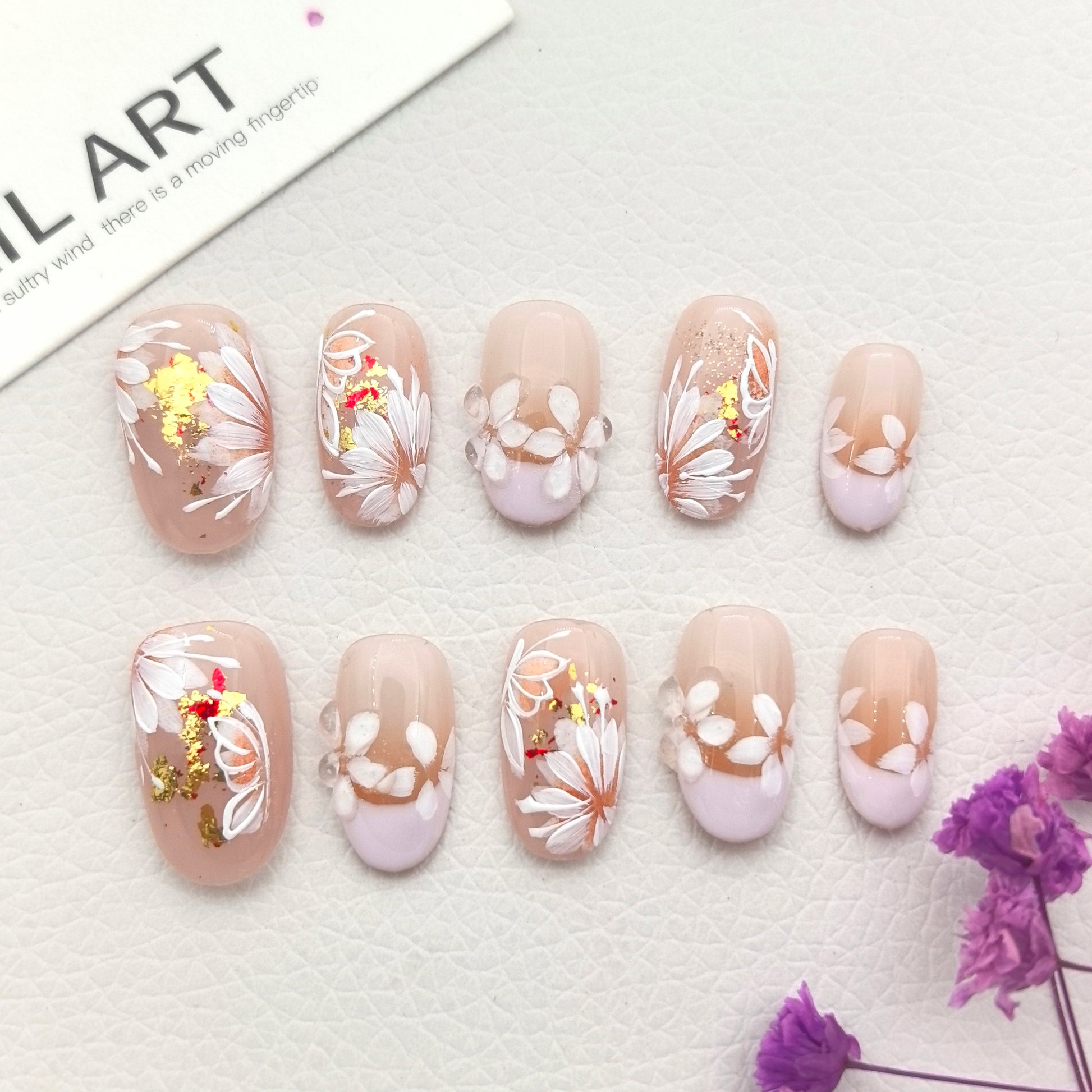 [Butterfly Loves Flower] Handmade Premium Press-on Nails