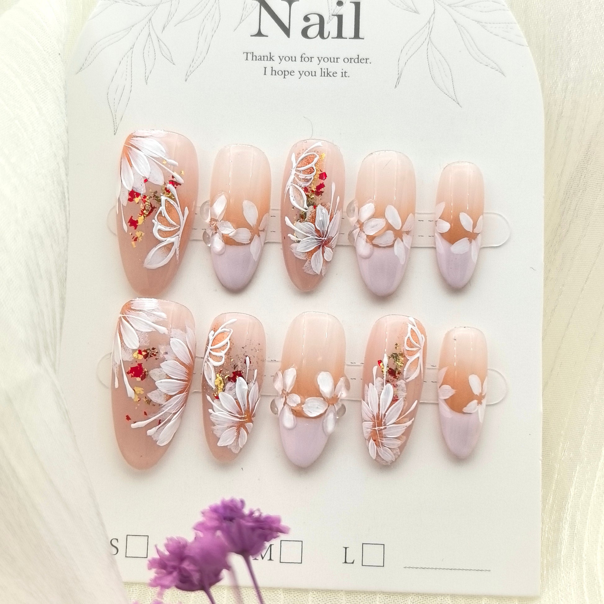 [Butterfly Loves Flower] Handmade Premium Press-on Nails