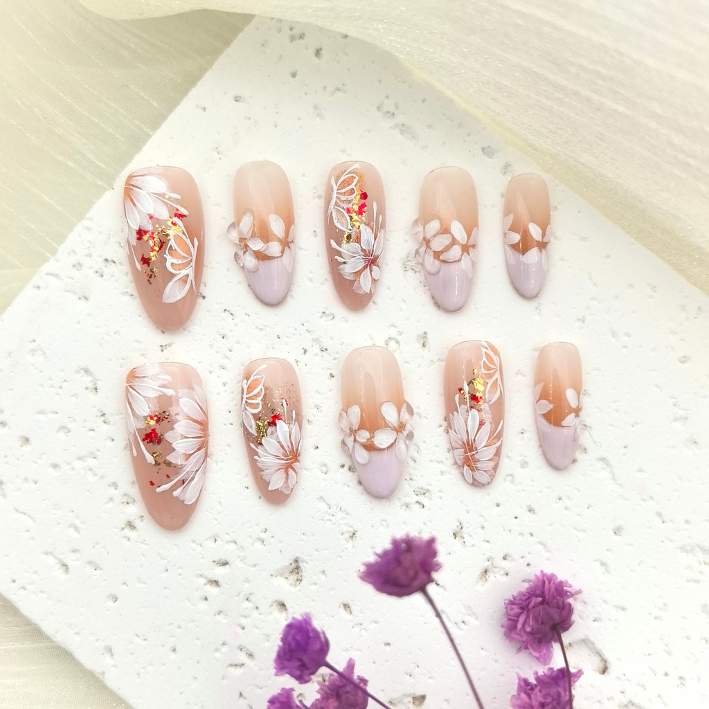 [Butterfly Loves Flower] Handmade Premium Press-on Nails