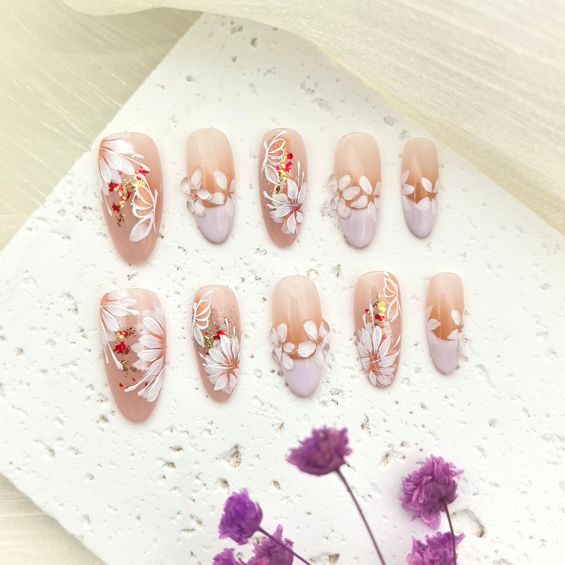 [Butterfly Loves Flower] Handmade Premium Press-on Nails